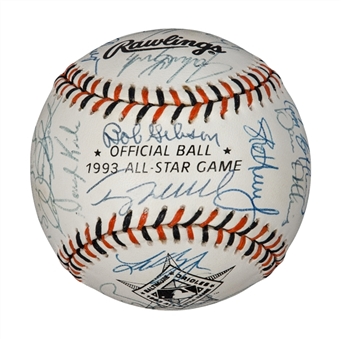 1993 MLB All Star Team Signed Baseball from the Larkin Collection (Barry Larkin LOA & JSA LOA)